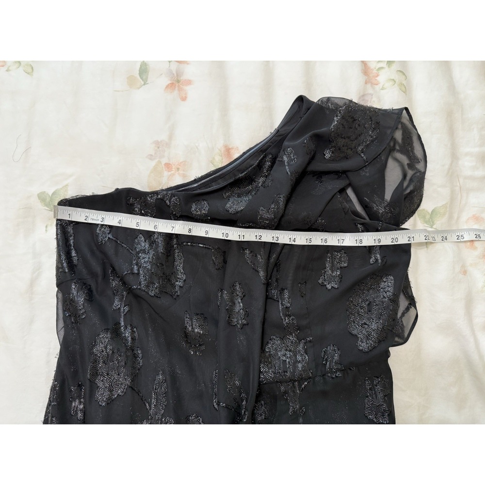 Adrianna Papell Formal Jumpsuit 14W Floral Chiffon One‎ Shoulder Pants Sparkle - Picture 8 of 16